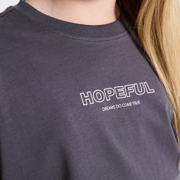 Boxy printed tee "Sissela" Grey